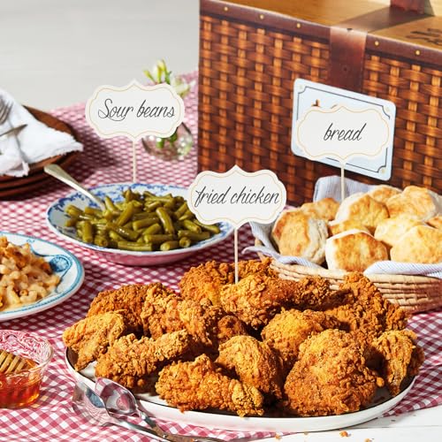 Funactu White Cheese Markers - 24 Food Labels for Charcuterie Boards & Party Decor