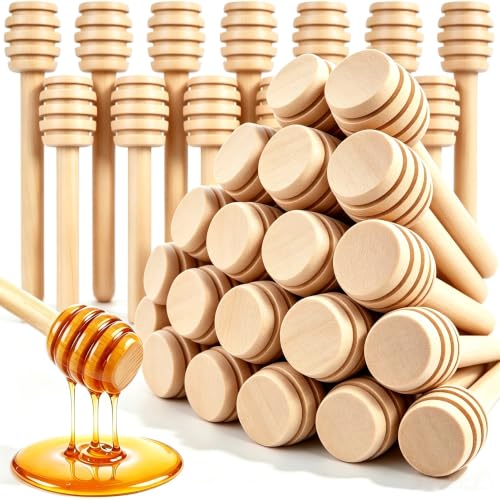 25-Piece Wooden Honey Dipper Sticks - 3-Inch Mini Honeycomb Wands