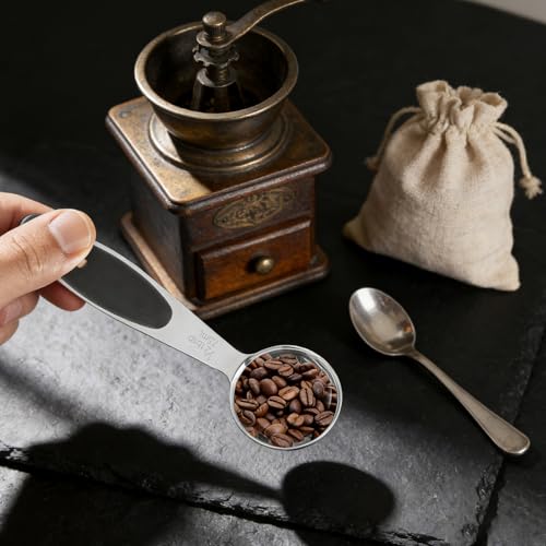 Stainless Steel Measuring Spoon with Black Silicone Grip - 1/2 Tbsp