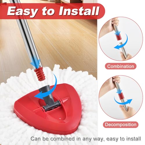 4-Section Adjustable Mop Handle for O Cedar Spin Mop - American Screw Joint