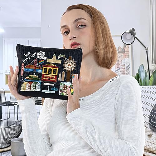 San Francisco Travel Cosmetic Bag Waterproof Canvas Makeup Pouch
