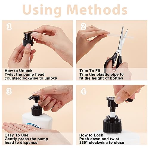 BENECREAT 12pcs 28-400 Replacement Dispenser Pumps - Black Soap Lotion Pump