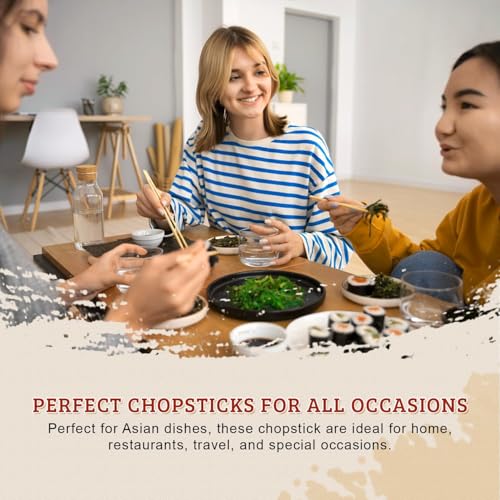 52USA Individually Wrapped Disposable Bamboo Chopsticks, 9-Inch (100 Pairs)