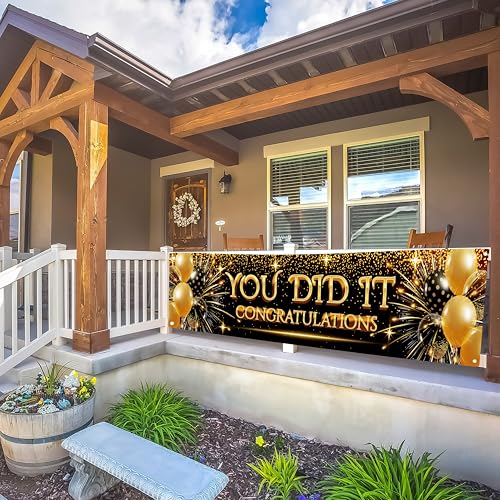 You Did It Graduation Banner - Large 6ft Congratulations Party Decoration