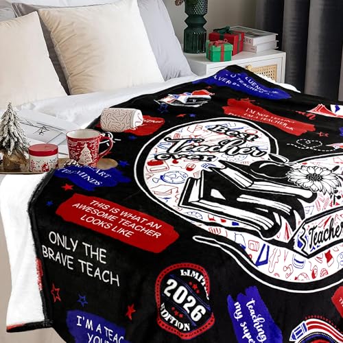 Teacher Appreciation Throw Blanket 50x60 - Soft Flannel Thank You Gift