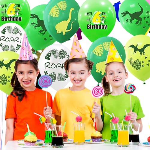 Dinosaur 4th Birthday Balloons - 10pcs Latex Party Decorations