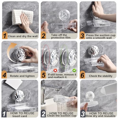 Suction Cup Soap Dish Holder - Wall Mounted Self-Draining Rack, 1 Piece