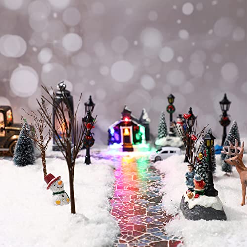 Christmas Village Street Road Mats - Classic Cobblestone Style, 2 Pack, 120x12cm
