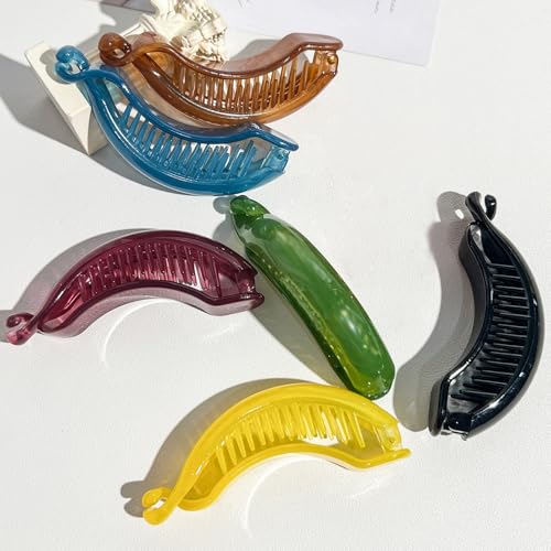 TODDER 6-Pack Banana Clips for Women Non-Slip Hair Clips