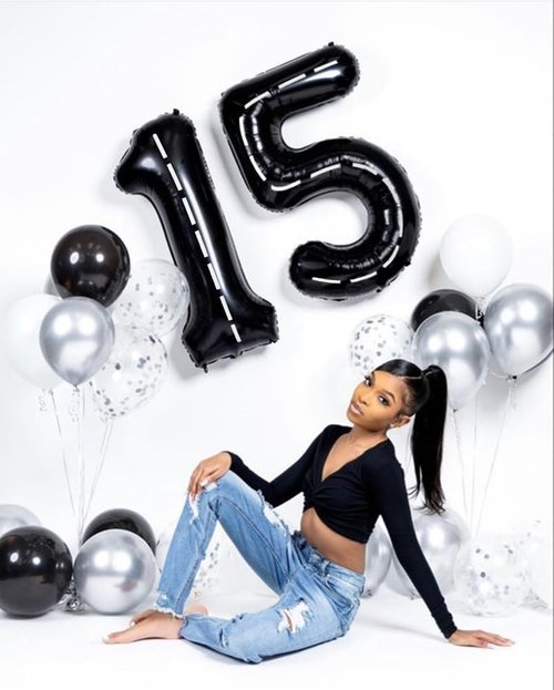 Balloon Numbers - 40 Inch Black Number Balloons for 5th Birthday & Wedding Decor | 5 Pack