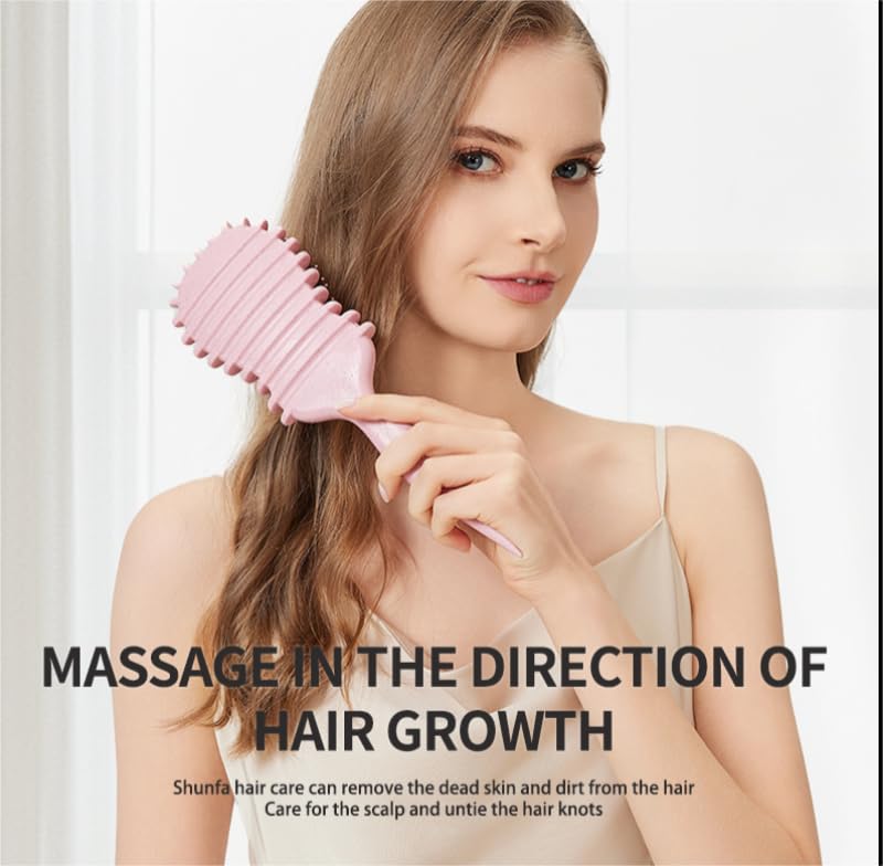 SEERSHINE Curl Defining Hair Brush - Guitar Shaped Pink Detangling Brush