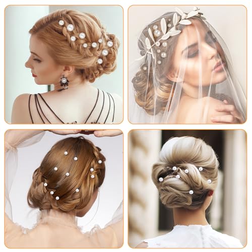 Pearl Hair Pins U Shaped Wedding Hair Accessories Gold 18 Pcs