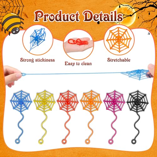 24 Pcs Sticky Spider Web Hands - Fun Kids Party Favors & Prize Box Toys