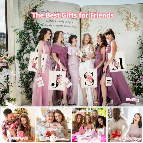 Personalized Canvas Tote Bag for Women - Monogrammed Gift for Bridesmaids