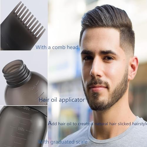 Pairswind 200ml Hair Oiling and Dye Bottle 2-Pack with Scalp Comb