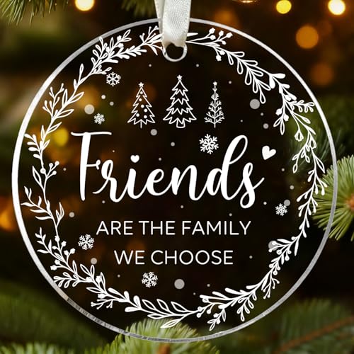 Best Friend Acrylic Christmas Ornament - Friendship Holiday Keepsake Gift