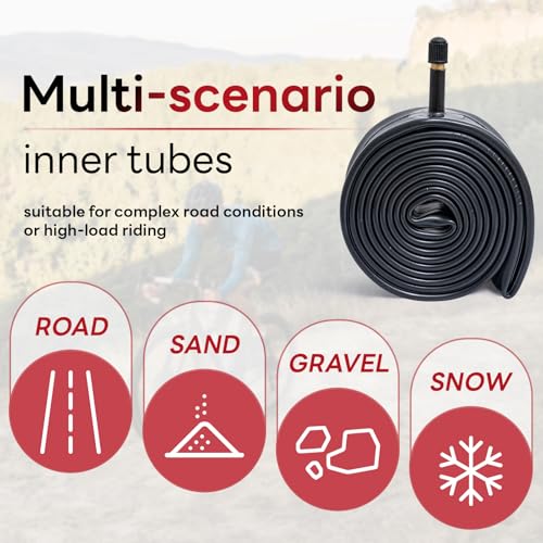 26x1.50 26x1.75 AV32mm Inch Bike Tube, 26" Replacement Bicycle Tube (Single), Reliable 26 x 1.50-1.75 Bike Inner Tube Schrader Valve for City/Road/Cruiser/Mountain Cycling Scenarios