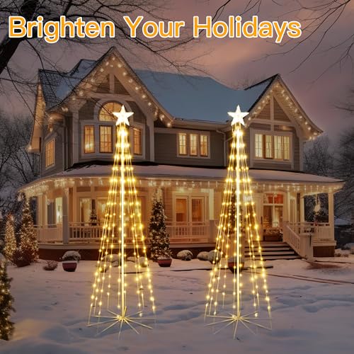 Ollny Christmas Tree Lights, 5ft 140 LED Warm White String Lights with 8 Modes