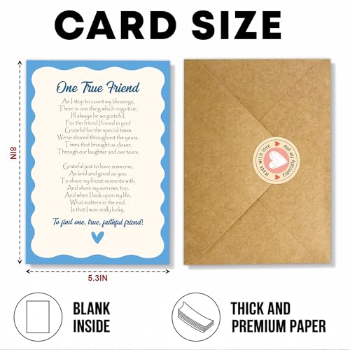One True Friend Greeting Card - Meaningful Friendship Thank You Card