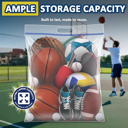 25 Gallon Heavy Duty Resealable Storage Bags with Zipper - 3 Pack