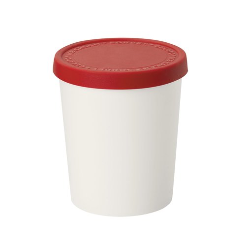 Tovolo 1 Quart Ice Cream Containers with Lid for Homemade Ice Cream Toppings Supplies, Air Tight Silicone Lid Reuseable Ice Cream Storage for Freezer Dishwasher Safe Frozen Treat Tub, Cayenne Red