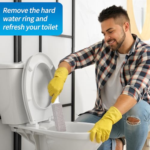 4TH Gray Pumice Stone Toilet Bowl Cleaner with Handle - 2 Piece