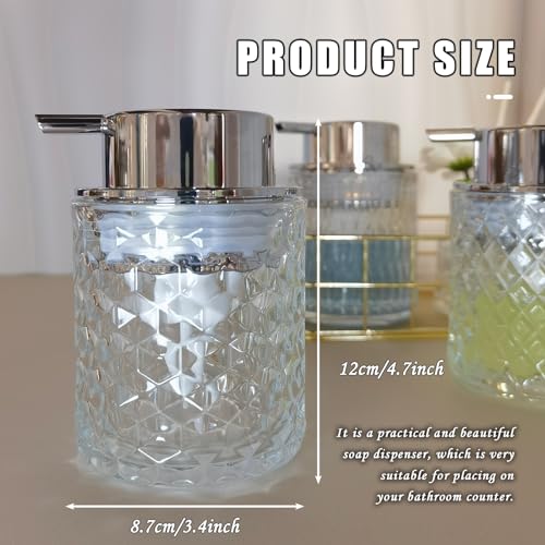 Glass Foaming Soap Dispenser with Silver Pump - Refillable