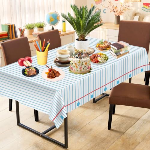 Back to School Tablecloths - 3 Pack Disposable Notebook Design, 108x54 Inch
