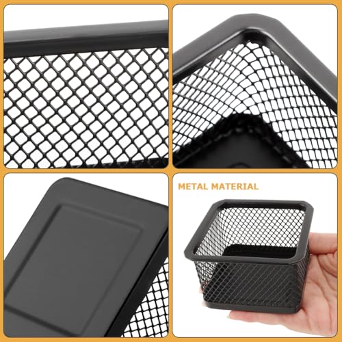 Metal Mesh Paper Clip Holder for Desk - 2pcs Office Organizer Dispenser