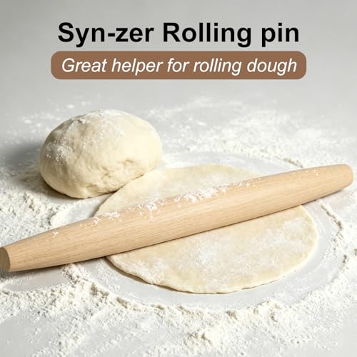 17-Inch French Beech Wood Rolling Pin for Baking & Pastry Dough
