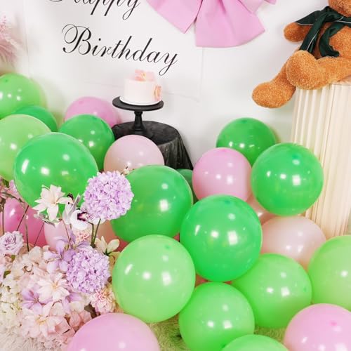 60Pcs Pink and Green Balloons for Jungle Themed Parties