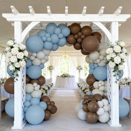 110pcs Dusty Blue & Brown Balloon Garland Arch Kit for Parties
