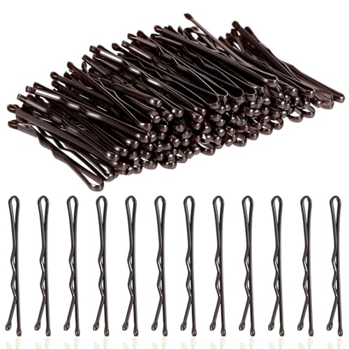 AOZUO Mini Bobby Pins 100 Count 1.38 Inch Small Metal Hair Pins Brown