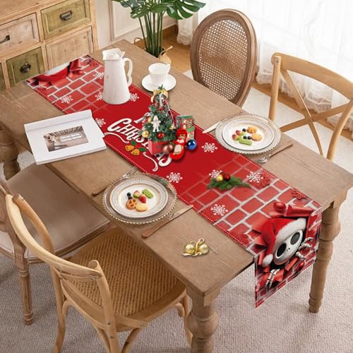 Christmas Table Runner Red 13x72 Inches Holiday Table Decor