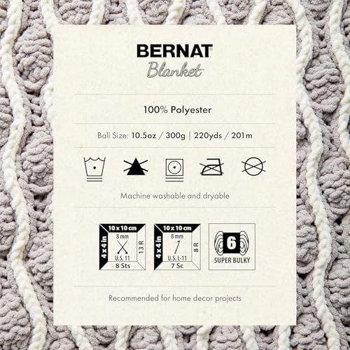 Bernat Blanket Yarn - Super Bulky Chenille Yarn in Light Teal (10.5 oz)