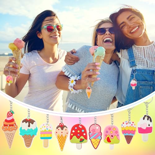 36 Pcs Ice Cream Keychains - Fun Party Favors for Events