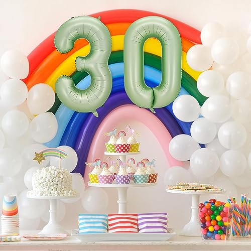 40 Inch Number 21 Olive Green Foil Balloon for Birthday Party Decorations