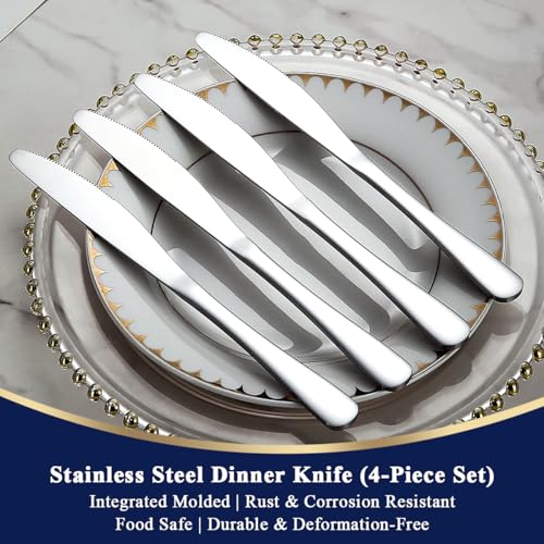 Berglander Stainless Steel Dinner Knives - 4-Piece Set for Dining