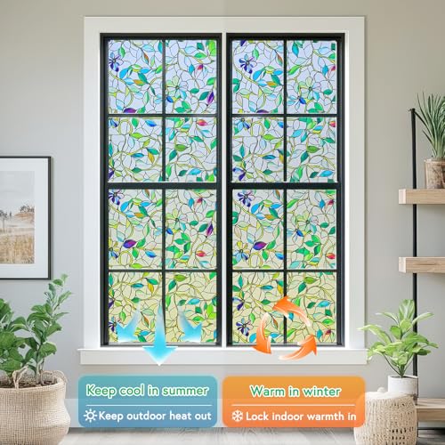 Ivy Green Window Privacy Film 17.5x78.5 | Heat Blocking & UV Protection