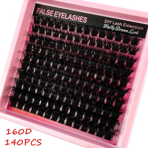HBZGTLAD 5D Fluffy Individual Lash Clusters Wispy DIY Eyelash Extensions
