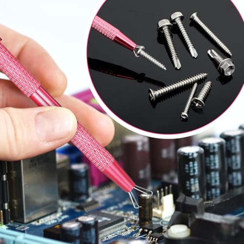 Bremorou Piercing Ball Grabber Tool Set - 4 Claw Stainless Steel Tweezers