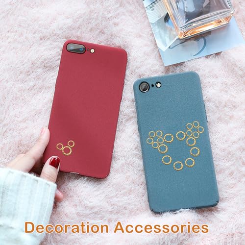 Gadjica 500Pcs Gold Metal Circle Nail Charms 3D Round Studs 3mm & 5mm