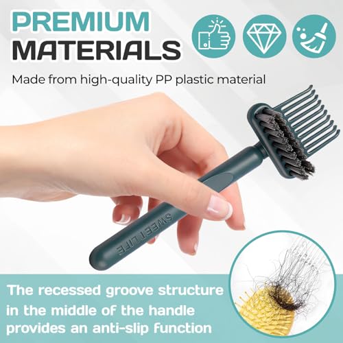 OLLBIT 2-in-1 Hair Brush Cleaning Tool and Comb Cleaner Gray