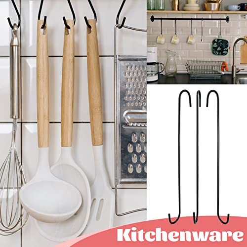Bercoor Heavy Duty 11.8 Inch Black S Hooks - Large Plant & Kitchen Organizer
