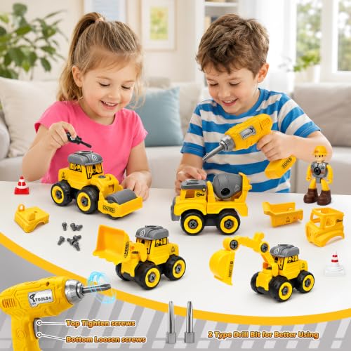 Kids Construction Vehicle Advent Calendar 2026 - 24 DIY Building STEM Toys