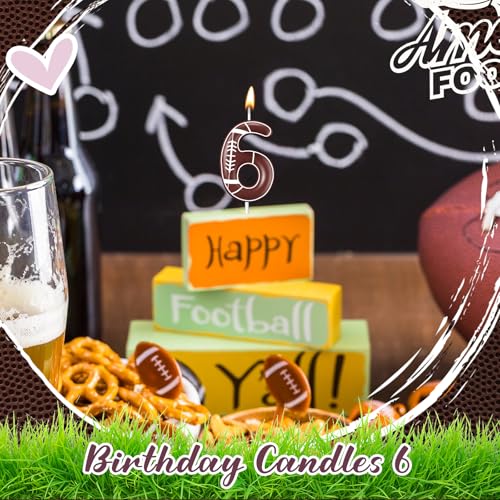 Tondiamo Football Birthday Number 6 Candle for Cake Decoration