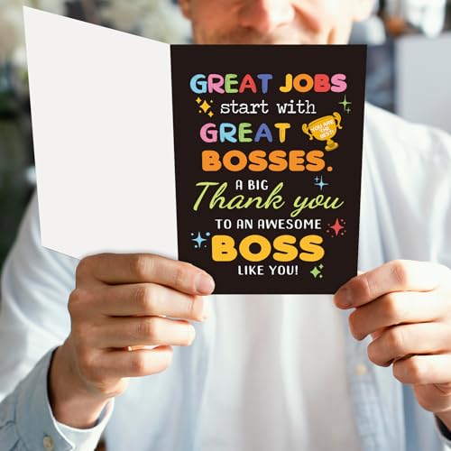 Funny Boss Appreciation Card - Cute Thank You Greeting Card for Boss's Day