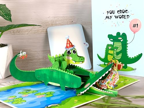 Crocodile Pop Up Father's Day Card - Cute & Funny Design