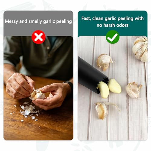 YOLCAR Silicone Garlic Peeler Tube - 2 Pack, Food-Safe, Easy Clean