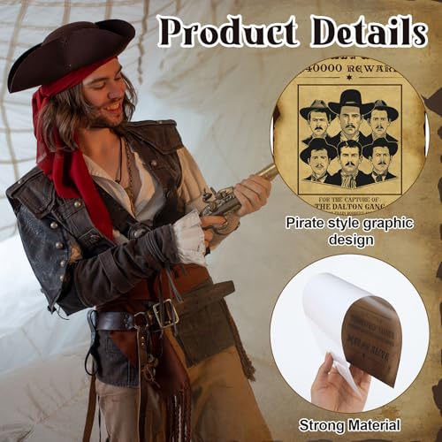 Western Wanted Poster Cutouts - 12 Pcs Halloween Decor 8x12 in